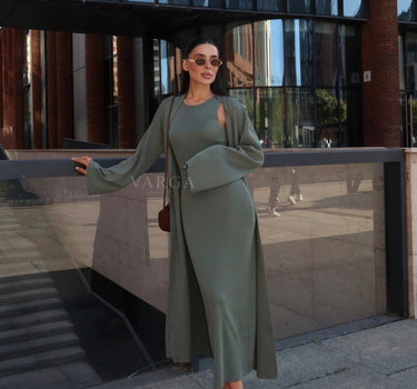 Leyla Knit Dress and Long Cardigan Set