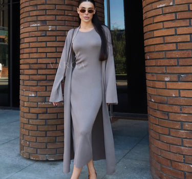 Leyla Knit Dress and Long Cardigan Set