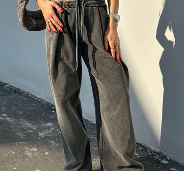 Kim Wide Leg Sweatpants Gray