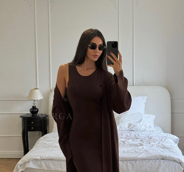 Leyla Knit Dress and Long Cardigan Set